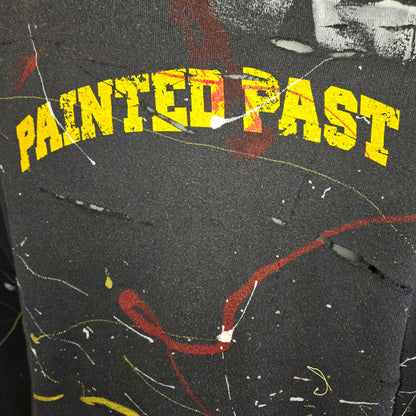 Painted Past Distressed Painted Collegiate Sweatshirt in Faded Black XL