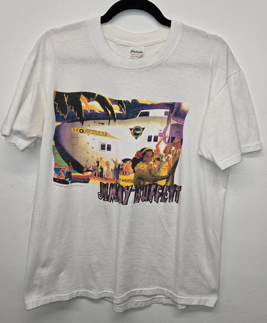 Vintage 1991 Jimmy Buffett The Outpost Tour distressed rock band T-shirt sz L single stitch