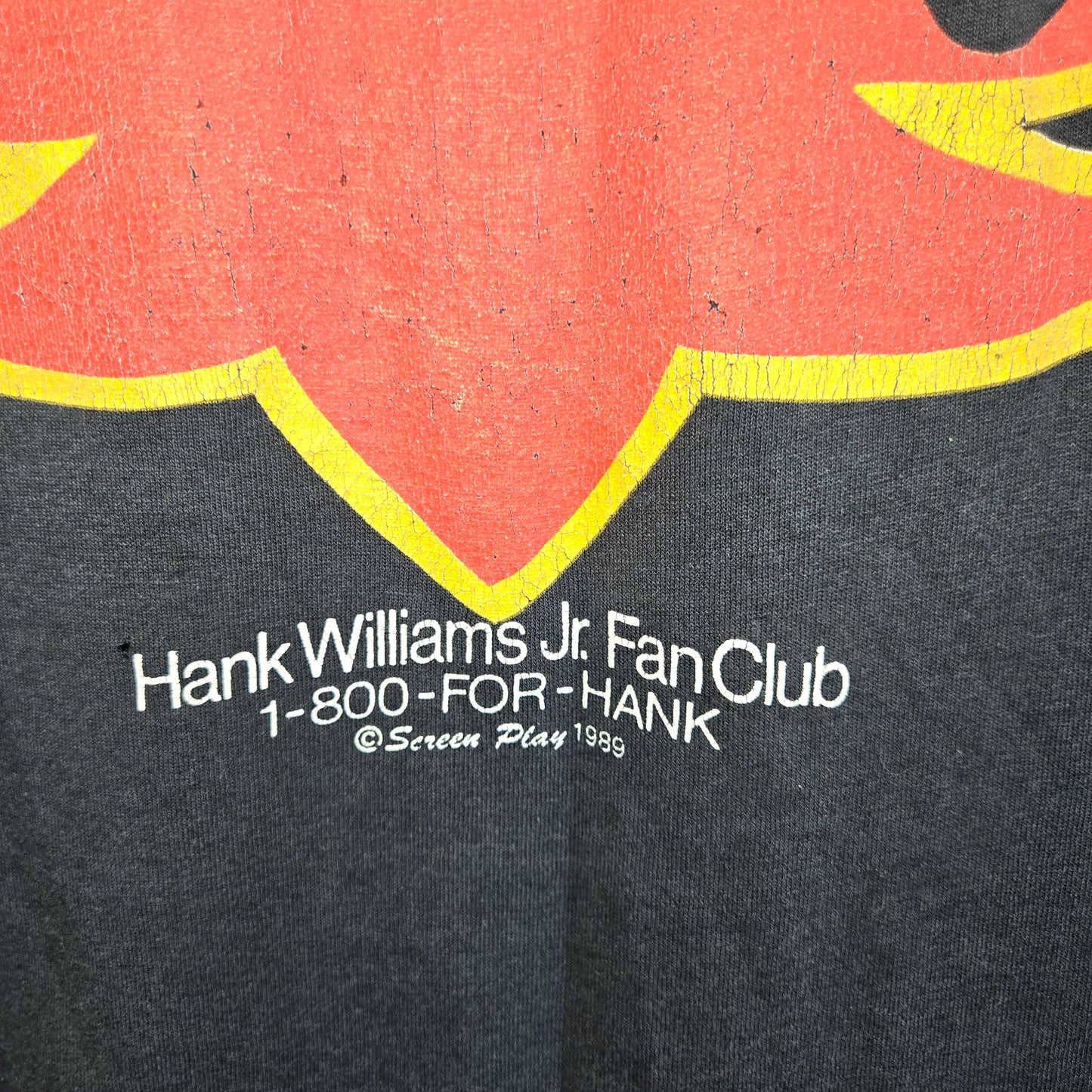 Vintage 1989 Hank Williams Jr Distressed Single Stitch Rock Band T-shirt sz L