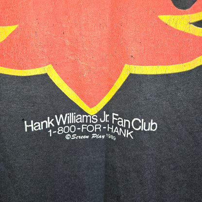 Vintage 1989 Hank Williams Jr Distressed Single Stitch Rock Band T-shirt sz L