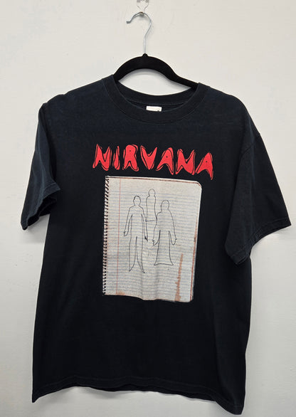 Vintage 2003 Nirvana End of Music Ghost Notebook band t -shirt sz M