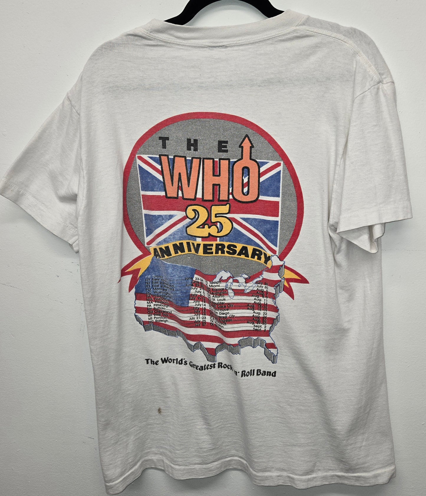 Vintage 1989 The Who The Kids Are Alright 25th Anniversary tour rock band T-shirt sz XL