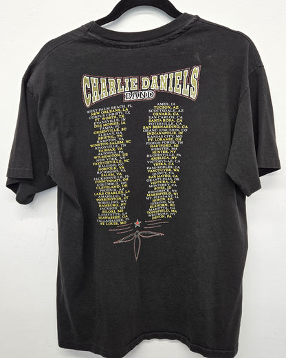 Vintage 1992 Charlie Daniels Band single stitch Rock Band Tour T-shirt sz L made in usa