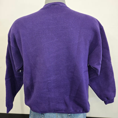 Painted Past Distressed Painted Collegiate Sweatshirt sz L crewneck  in inky purple