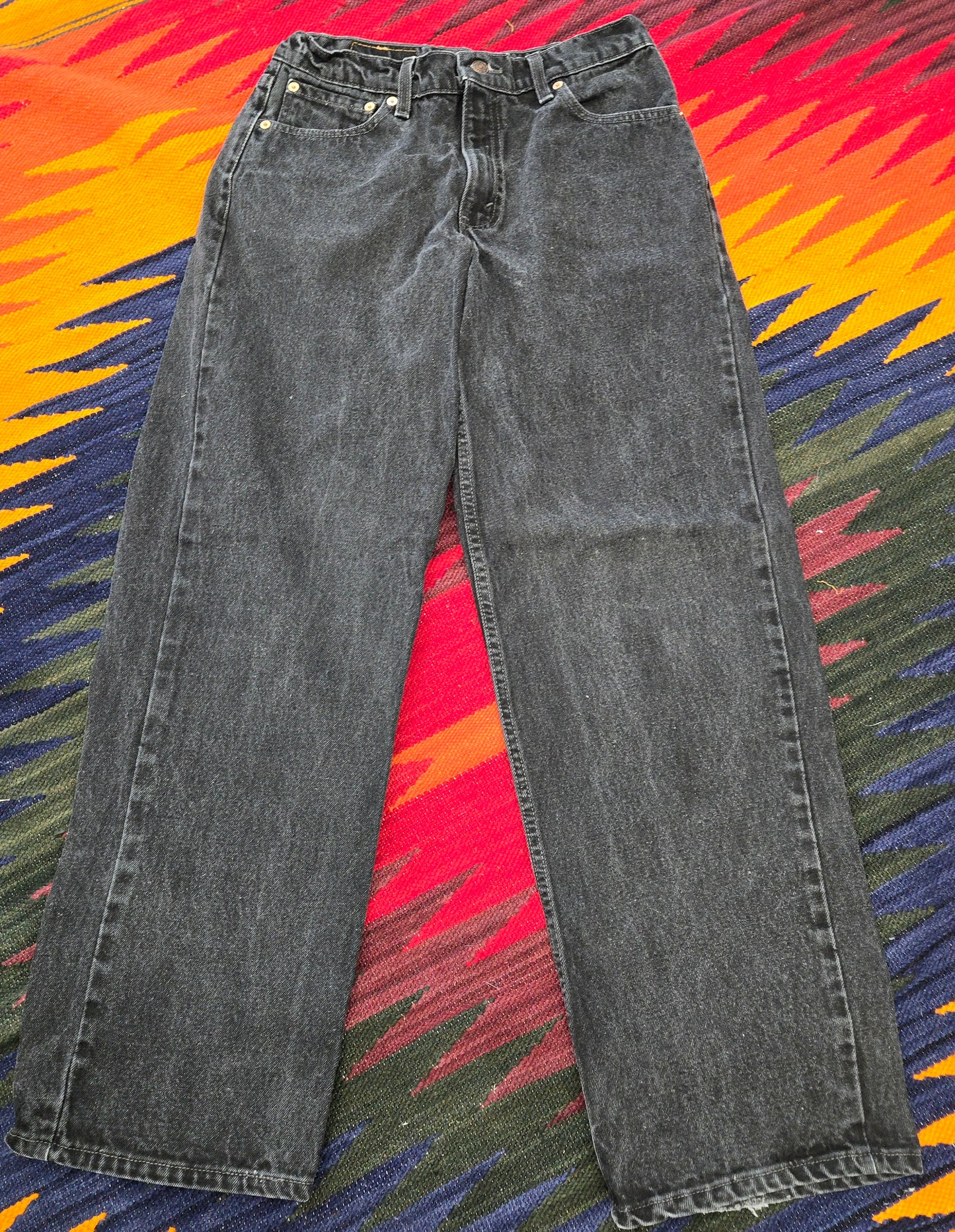 Vintage 1997 Levi's 567 red tab Faded black extra wide leg jeans sz 30x32 made in usa