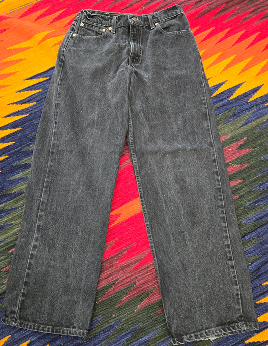 Vintage 1997 Levi's 567 red tab Faded black extra wide leg jeans sz 30x32 made in usa