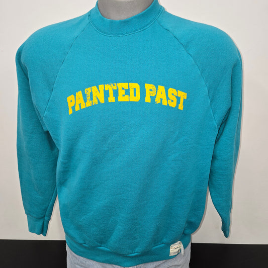 Painted Past Collegiate raglan Sweatshirt sz L in teal