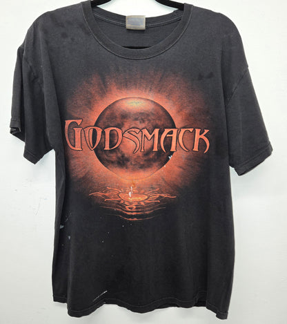 Vintage 1990s Godsmack Distressed black rock band T-shirt sz L