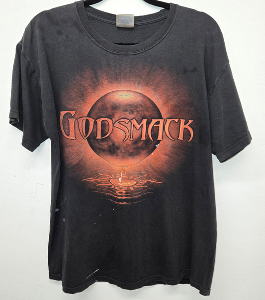 Vintage 1990s Godsmack Distressed black rock band T-shirt sz L