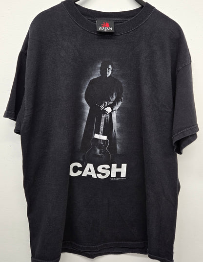 Vintage y2k zion Johnny Cash black band T-shirt sz L made in usa