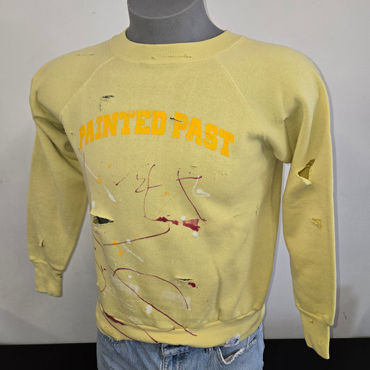 Painted Past Distressed Painted Collegiate Sweatshirt Sz M